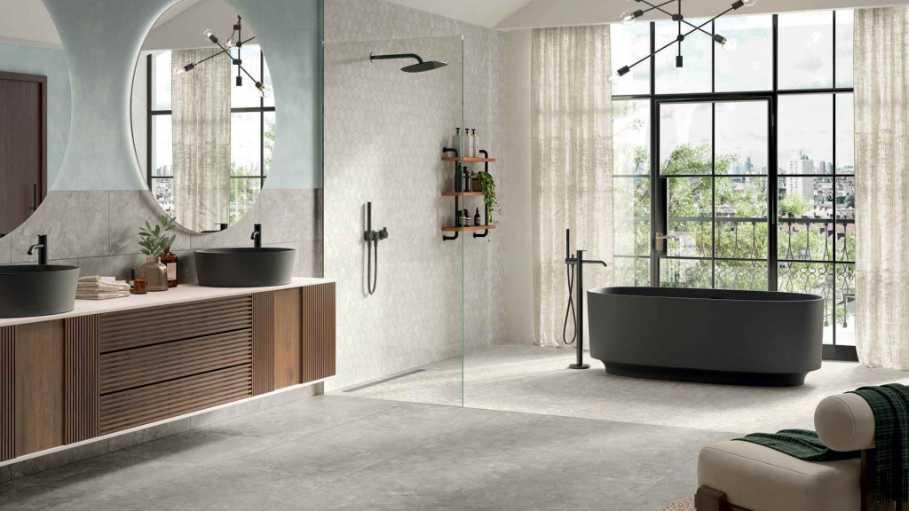 Caesar USA Savoy Gray White Bathroom2 Caesar USA Savoy Gray White Bathroom2